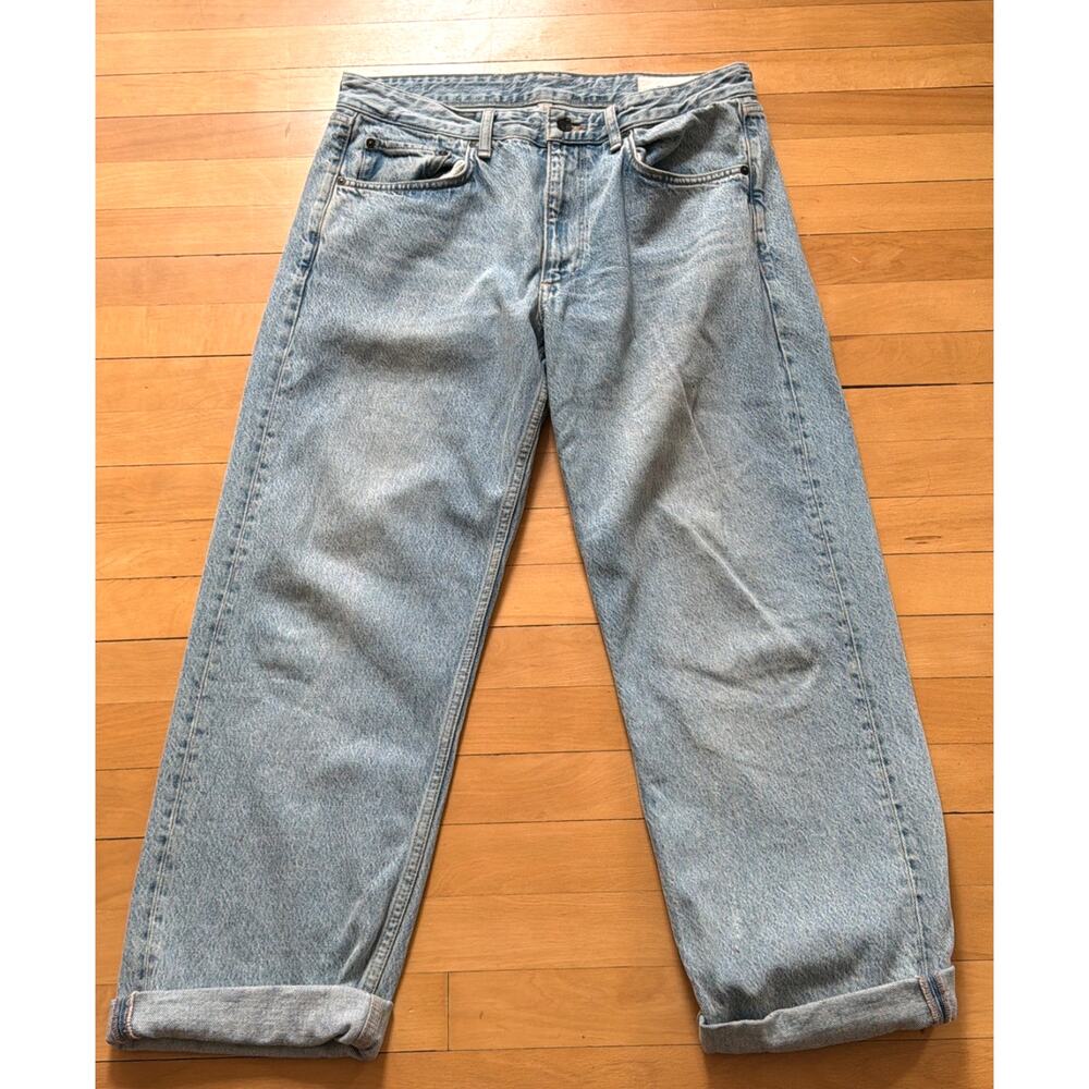 Rag & Bone Size 32 x 32L Light Wash Fit 4 Straight Cuffed Mens Jeans - Excellent